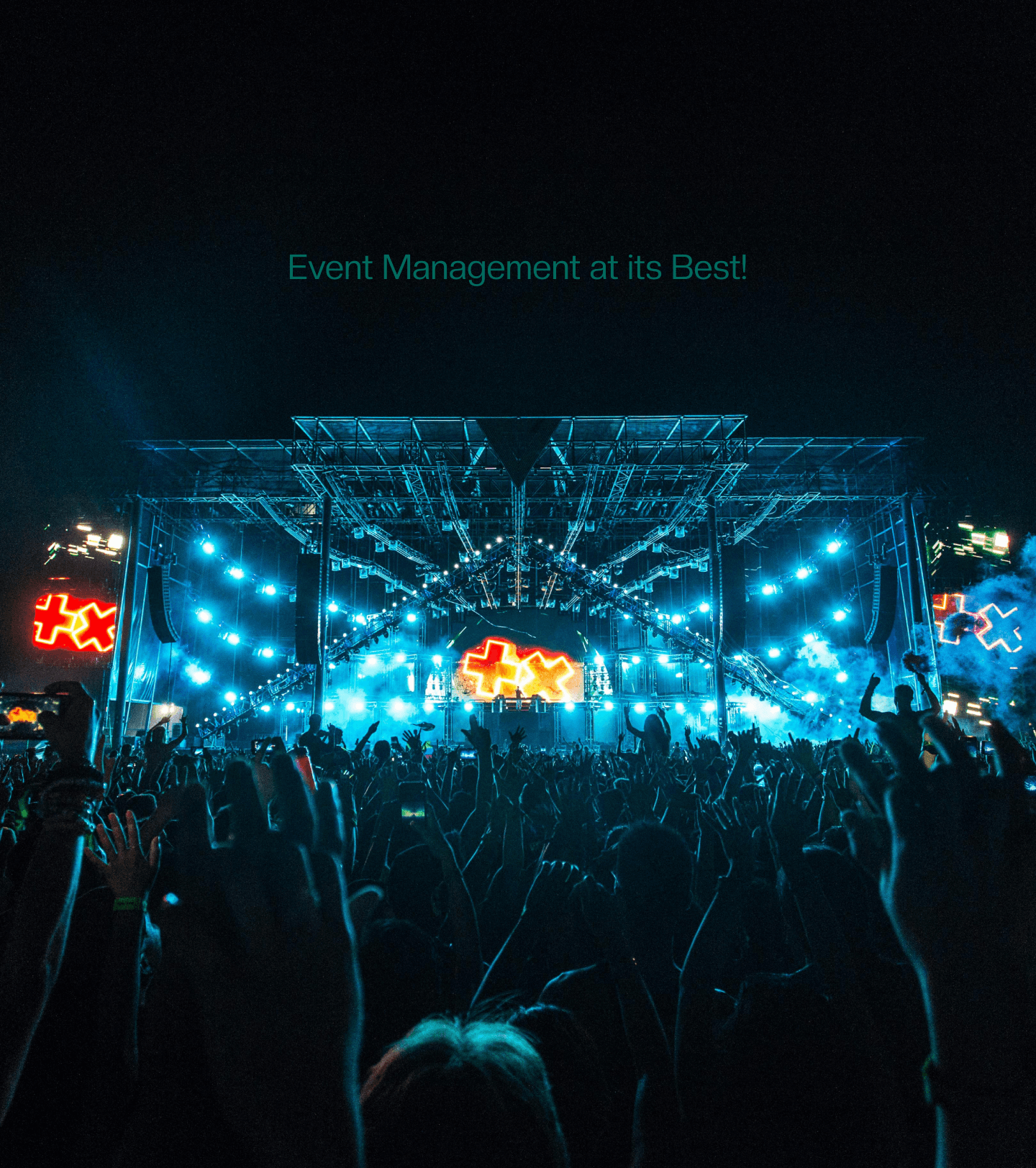 Lively outdoor music concert with bright lights and crowd